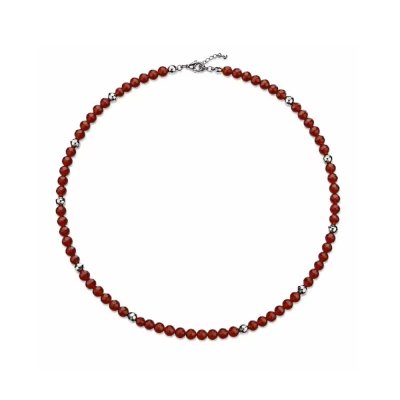 Meleva Halsband Röd Onyx 6mm