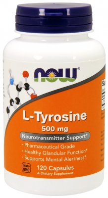 NOW Foods L-Tyrosin 500 mg 120 kapslar