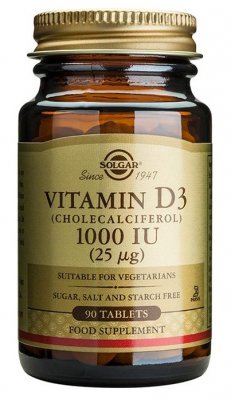 Solgar Vitamin D3 1000 IU (25 ug) 90 tabletter
