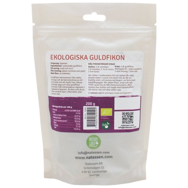 Mother Earth Fikon Guld Raw & Eko 200g