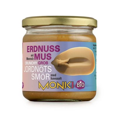 Monki Jordnötssmör Crunchy Eko 330g