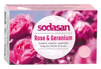 Sodasan Tvål Rose & Geranium EKO 100 g