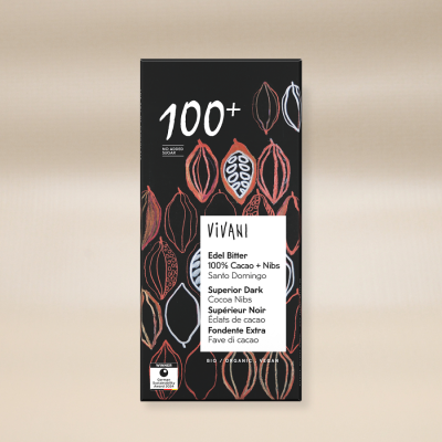 Vivani Mörk Choklad 100% Kakaonibs Eko 80g