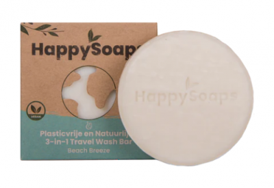 HappySoaps 3-in-1 Travel Wash Bar - Beach Breeze 40 g