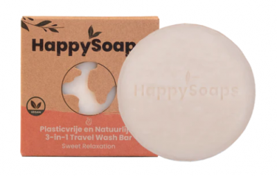 HappySoaps 3-in-1 Travel Wash Bar - Sweet Relaxation 40 g