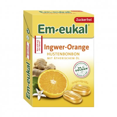 Em-eukal Halstablett Ingefära Apelsin 50 g