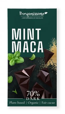 Benjamissimo Choklad Mörk 70% Mint & Maca 60 g