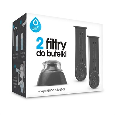 Dafi Filterpatroner till sportflaska 2st Antracitgrå