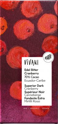 Vivani Mörk Choklad Tranbär Eko 100g