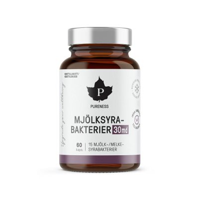 Pureness Mjölksyrabakterier 30 miljarder 60 kapslar