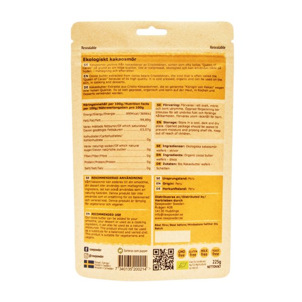 Rawpowder Kakaosmör EKO 225 g