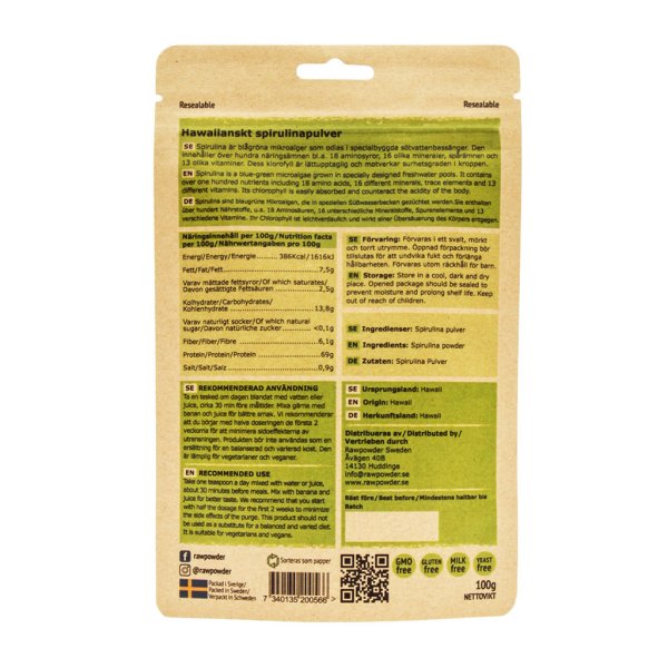 Rawpowder Spirulina Hawaii 100g