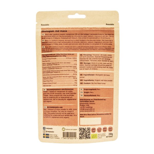 Rawpowder Röd Maca EKO 200 g