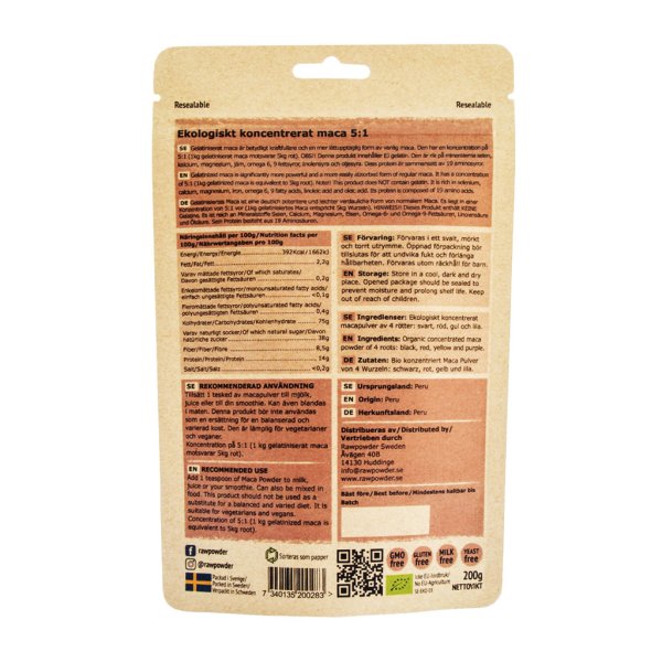 Rawpowder Maca Koncentrat 5:1 EKO 200 g