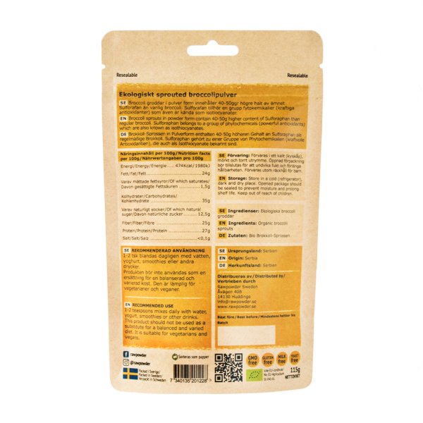 Rawpowder Broccoligroddar Eko 115 g