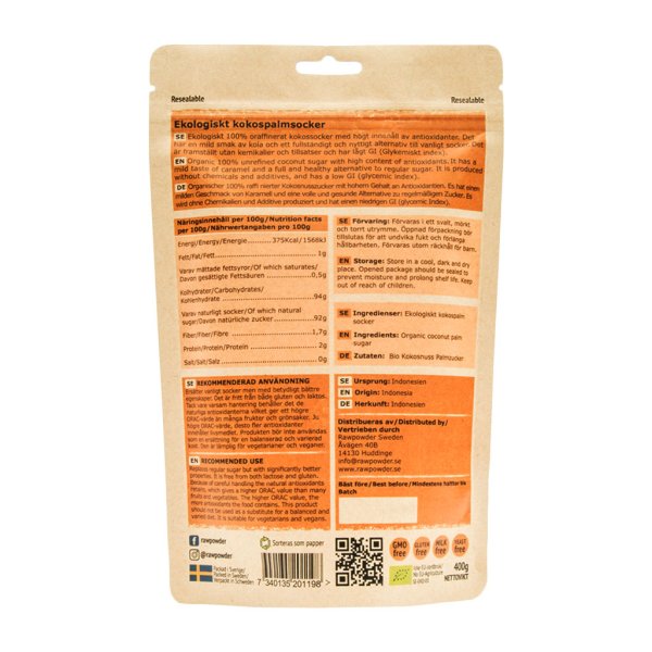 Rawpowder Kokossocker EKO 400 g