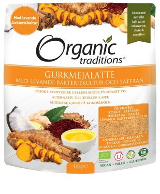 Organic Traditions Lattemix Gurkmeja & Bakteriekultur 150 g EKO