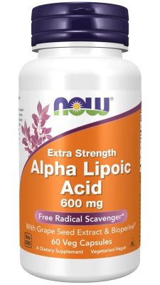 NOW Foods Alpha Lipoic Acid Extra Strength 600 mg 60 vegcaps