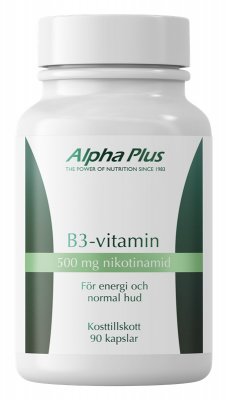 Alpha Plus B3-vitamin 500 mg 90 kapslar