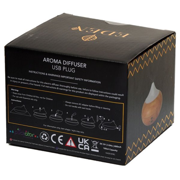 LED Färgskiftande Aromadiffuser Träeffektfot