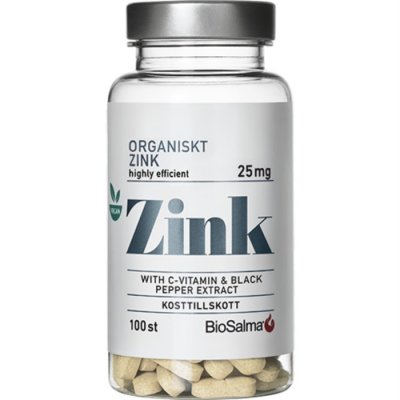 BioSalma Zink +C-vitamin 100 tabletter
