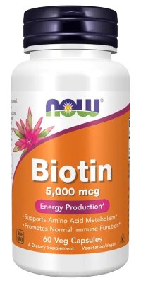 Now Foods Biotin 5000 mcg 60 vegcaps
