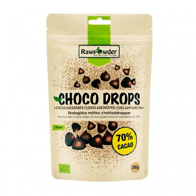Rawpowder Choco drops 200g EKO