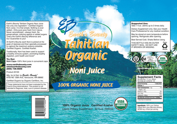 Earth's Bounty Tahitian Noni Juice Eko 946 ml