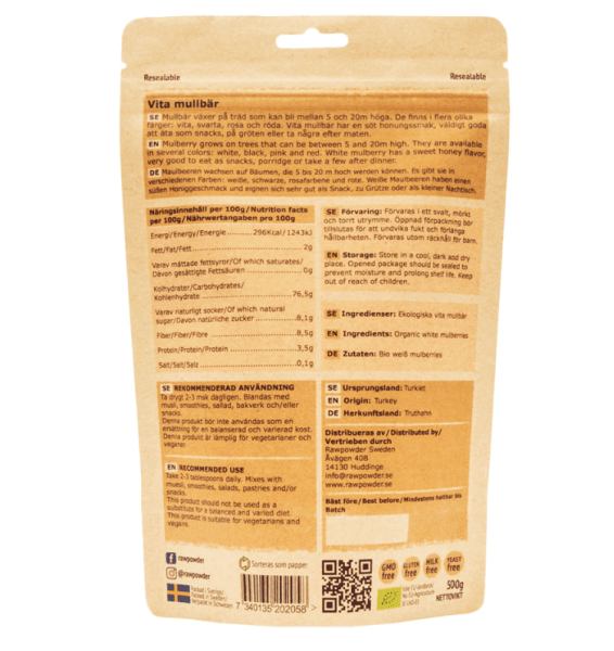 Rawpowder Mullbär Vita EKO 500 g
