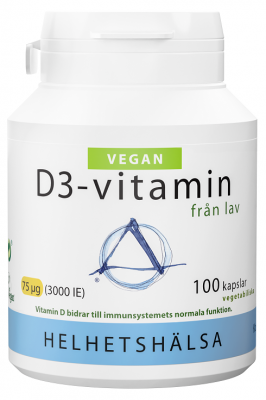 Helhetshälsa D3-vitamin Vegan 75 mcg 100 kapslar