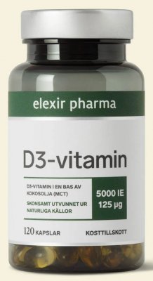 Elexir D3-vitamin 5000 IE 120 kapslar