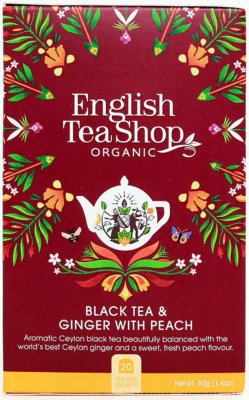 English Tea Shop Te svart Ingefära persika 20 påsar