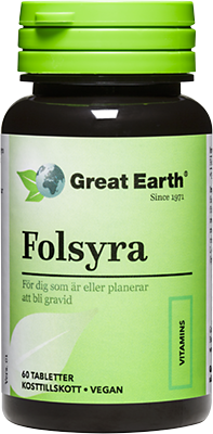 Great Earth Folsyra 60 tabletter