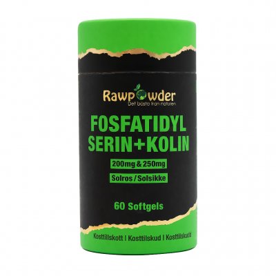 Rawpowder Fosfatidylserin 200mg + Fosfatidylkolin 250mg 60 Softgels