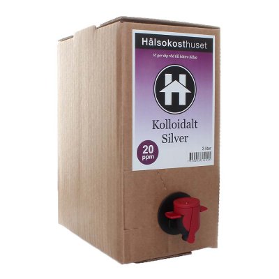 Hälsokosthuset Kolloidalt Silver 3 liter 20 ppm BIB
