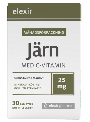 Elexir Järn med C-vitamin Månadsförpackning 30 tabletter