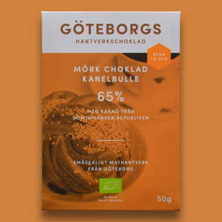 Göteborgs Hantverkschoklad Kanelbulle 65% EKO 50 g