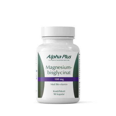 Alpha Plus Magnesiumbisglycinat 100 mg 90 kapslar