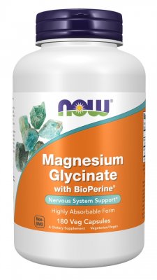 Now Foods Magnesium Glycinate with BioPerine® 180 Veg Capsules
