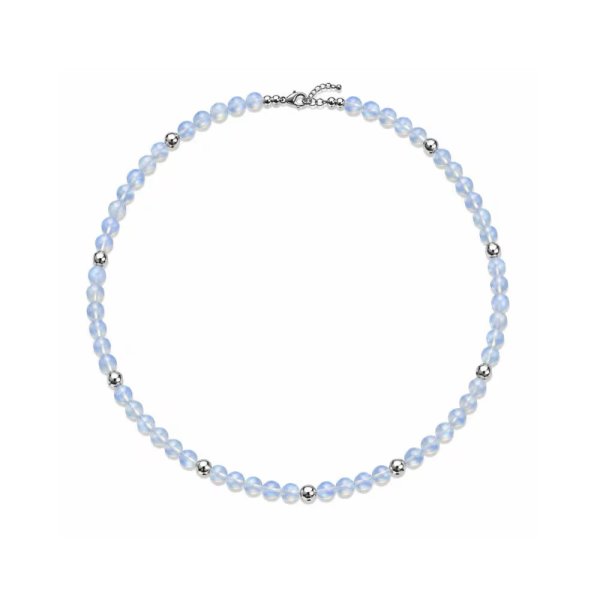 Meleva Halsband Blå Opal 6mm