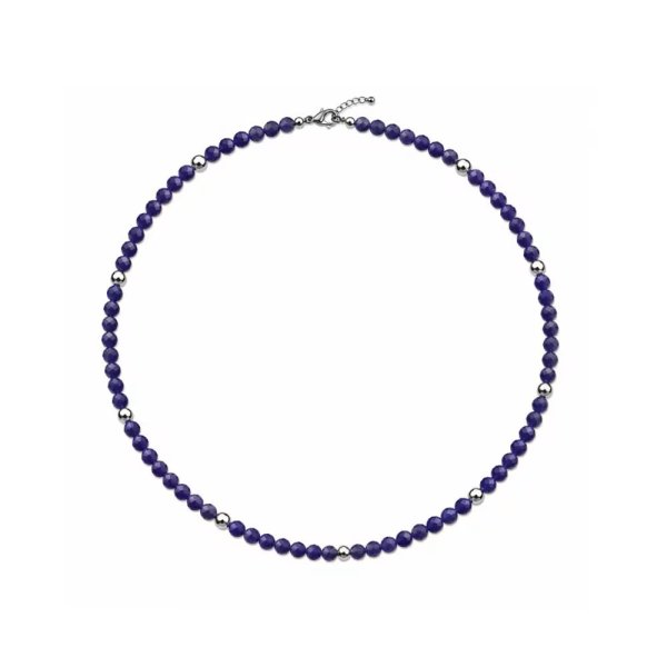 Meleva Halsband Lila Kalcedon 6mm