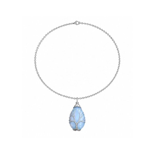 Meleva Halsband Livets Träd Blå Opal