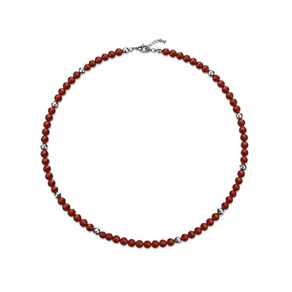 Meleva Halsband Röd Onyx 6mm
