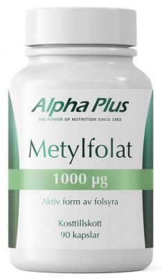 Alpha Plus Metylfolat 1000 µg 90 kapslar