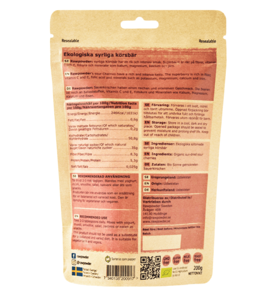 Rawpowder Körsbär Syrliga EKO 200 g