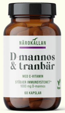 Närokällan D-Mannos + Tranbär 60 kapslar