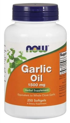 Now Foods Vitlöksolja Garlic Oil 1500 mg 250 kapslar