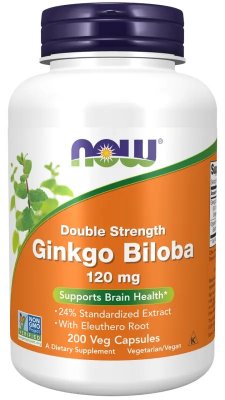 Now Foods Ginkgo Biloba Double Strength 120 mg 200 vcap