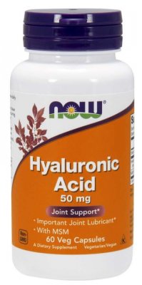Now Foods Hyaluronic Acid MSM 50 mg 60 kapslar