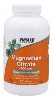 Now Foods Magnesium Citrate 200 mg 250 tabletter